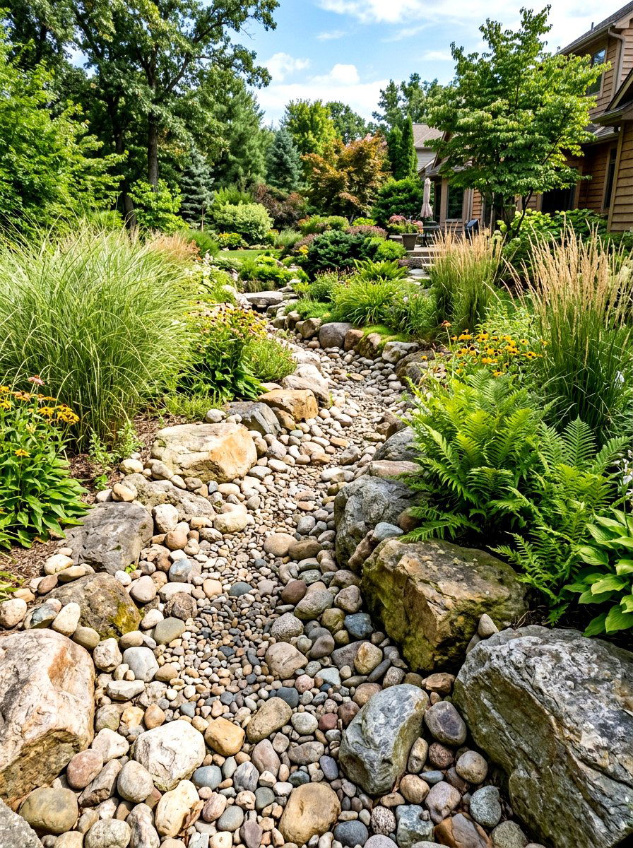 Dry Creek Bed - 30 rock landscaping ideas