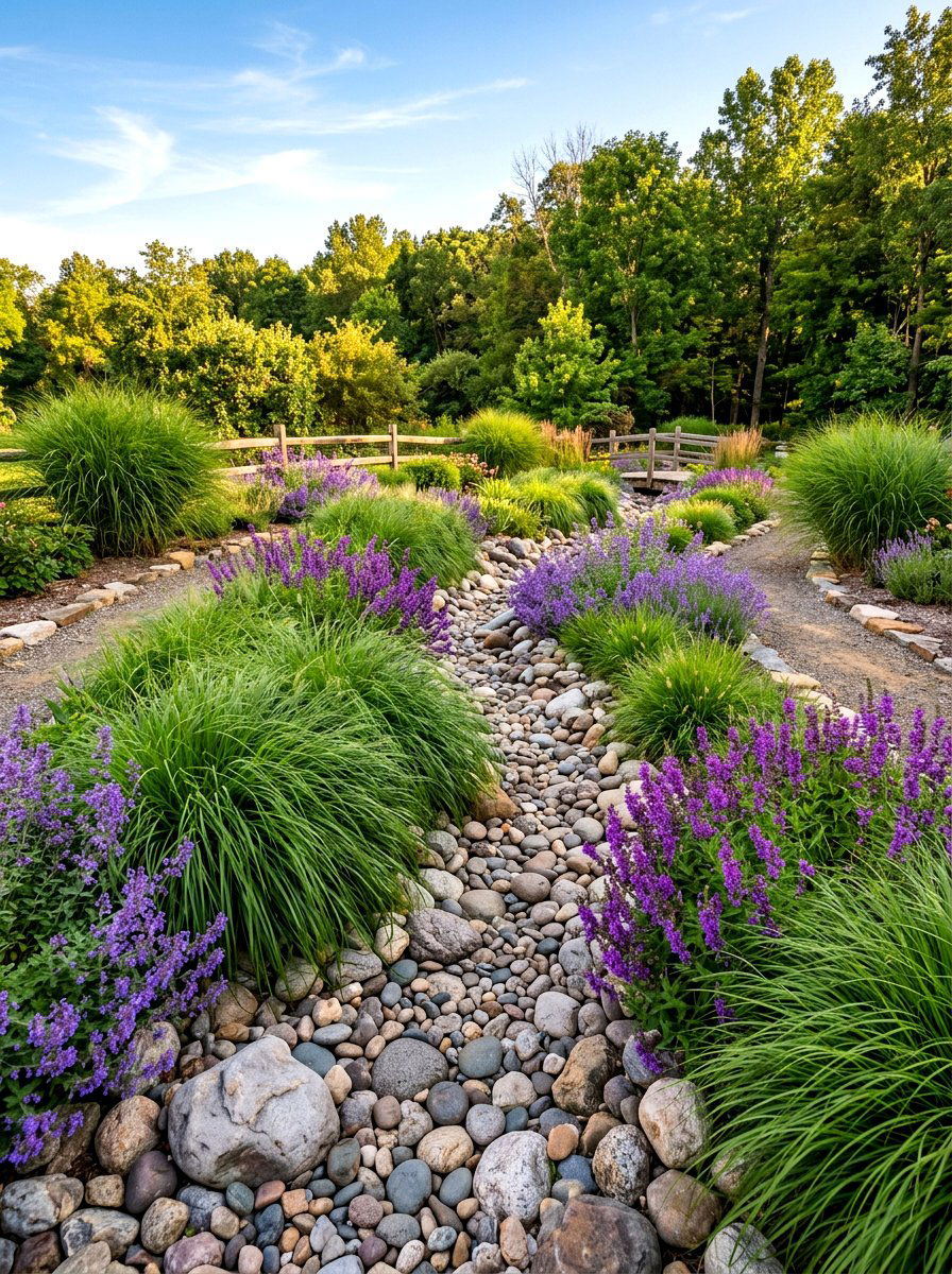 Dry Creek Bed - 30 drainage landscaping ideas
