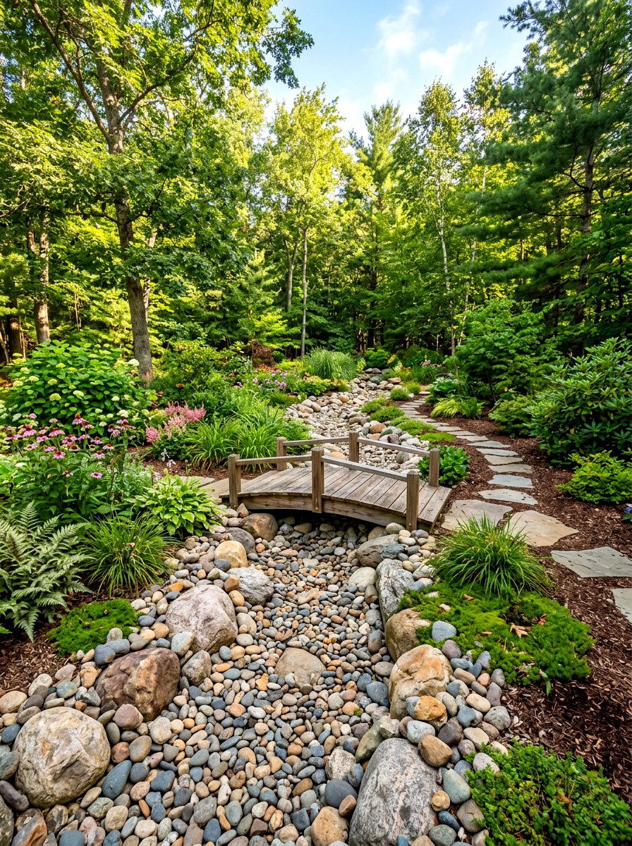 Dry Creek Bed Drainage - 30 decorative stone ideas