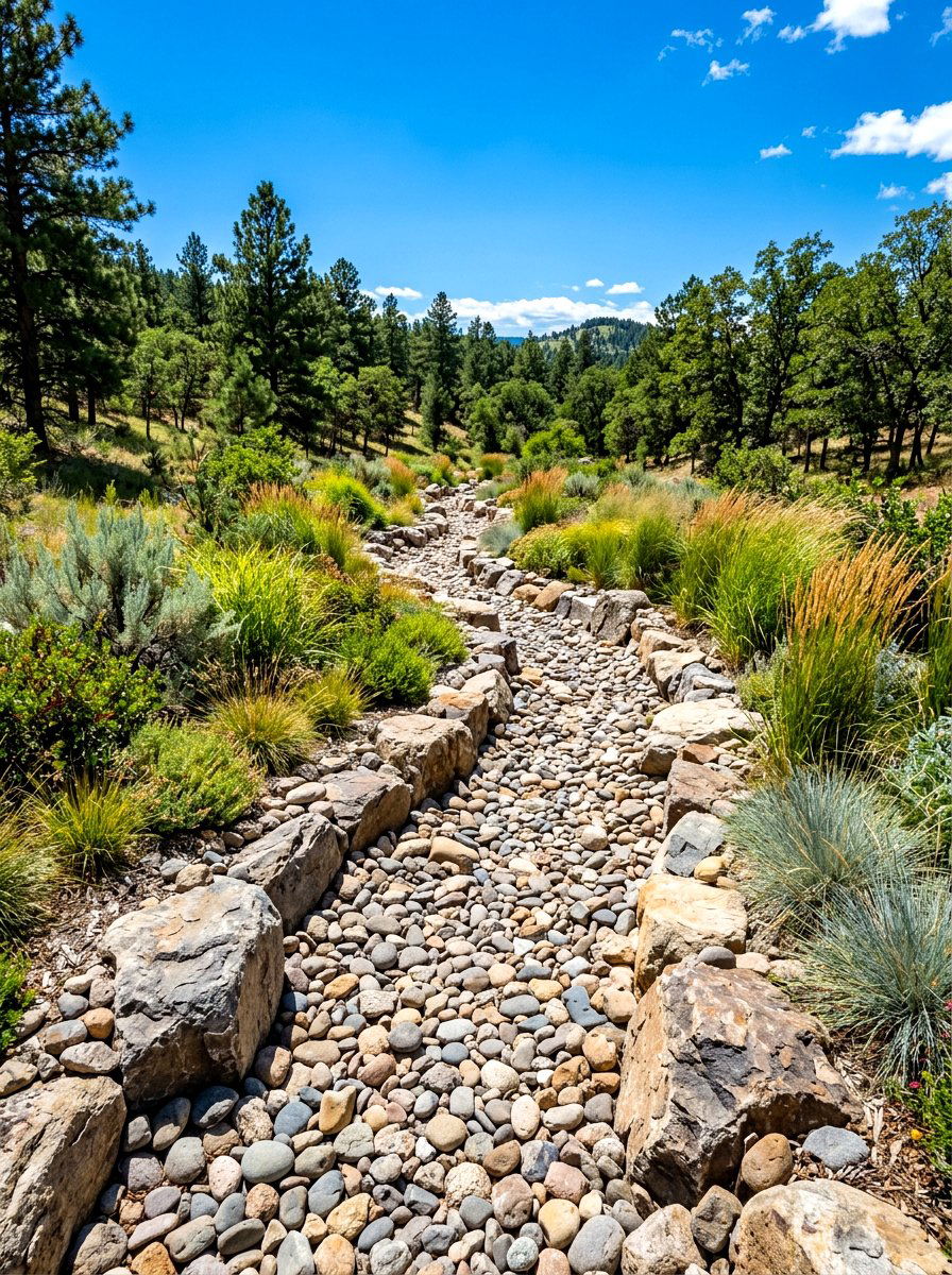 Dry Creek Bed For Drainage - 30 sloped yard landscaping ideas