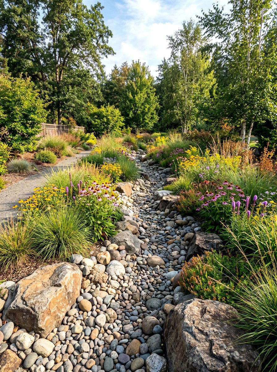 Dry Creek Bed Rain Garden - 30 rain garden ideas