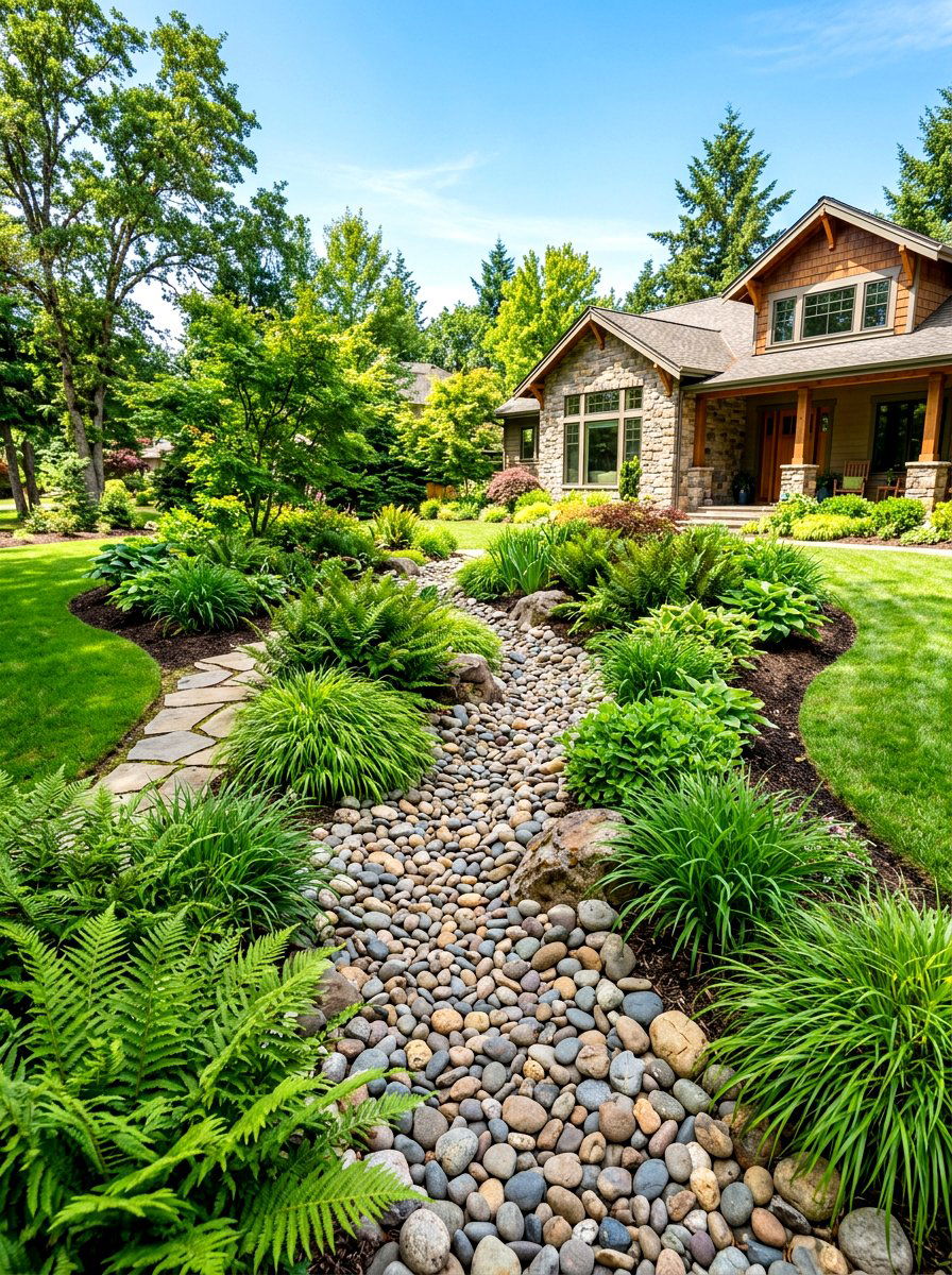 Dry Creek Front Yard Island - 30 front yard island bed ideas