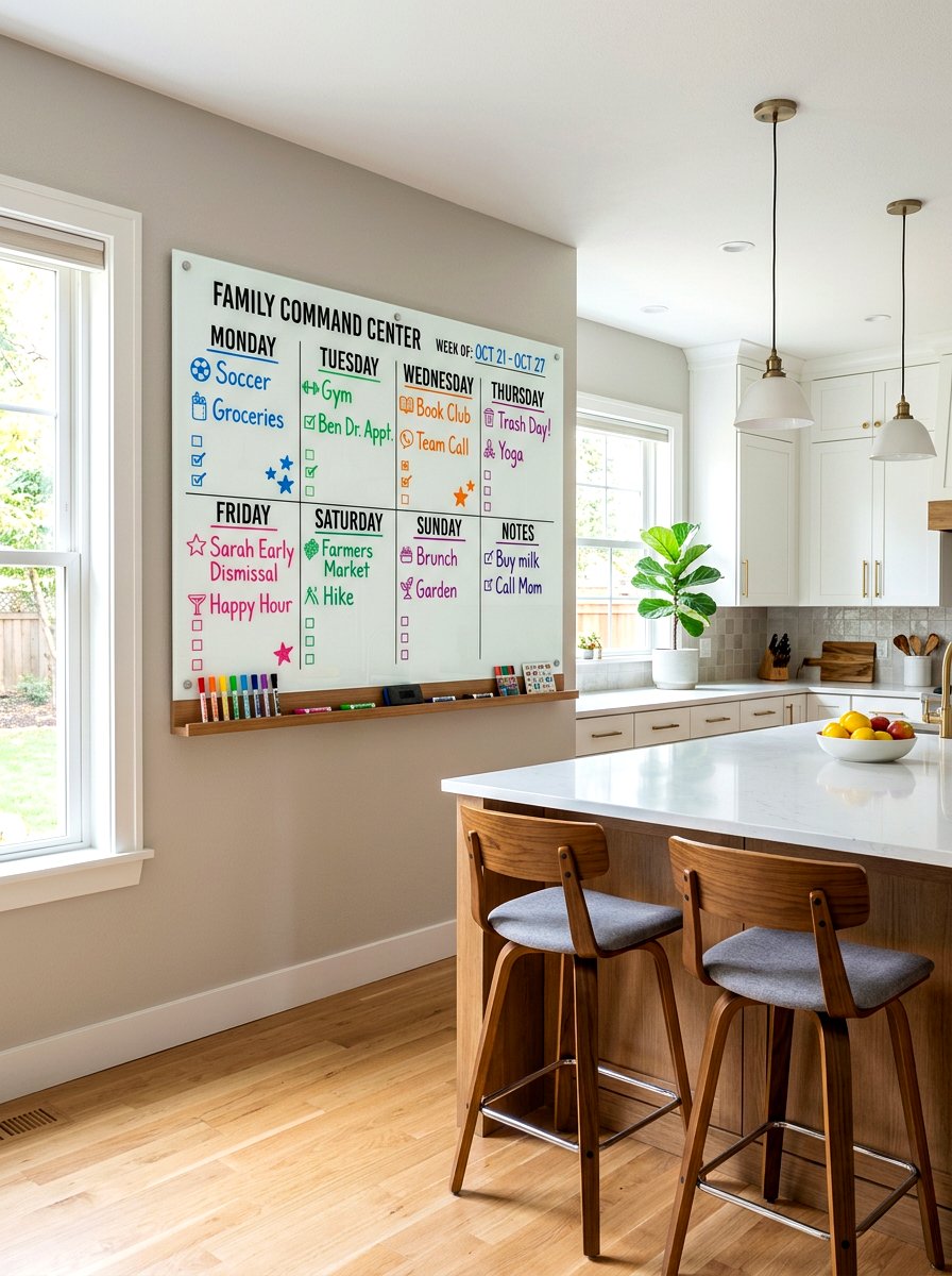 Dry Erase Command Center - 30 command center wall ideas