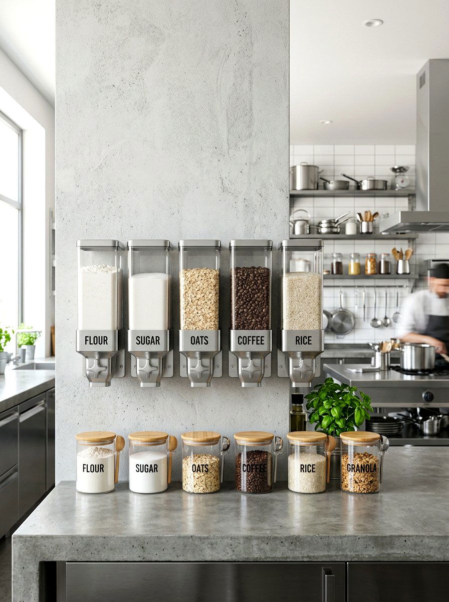Dry Food Dispenser Wall - 30 baking pantry ideas