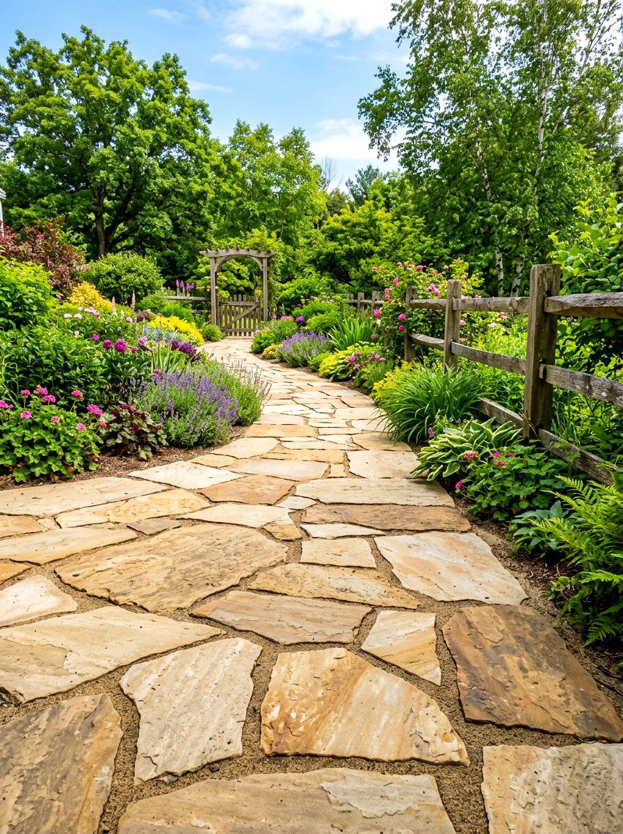 Dry Laid Flagstone Surface - 30 flagstone patio ideas