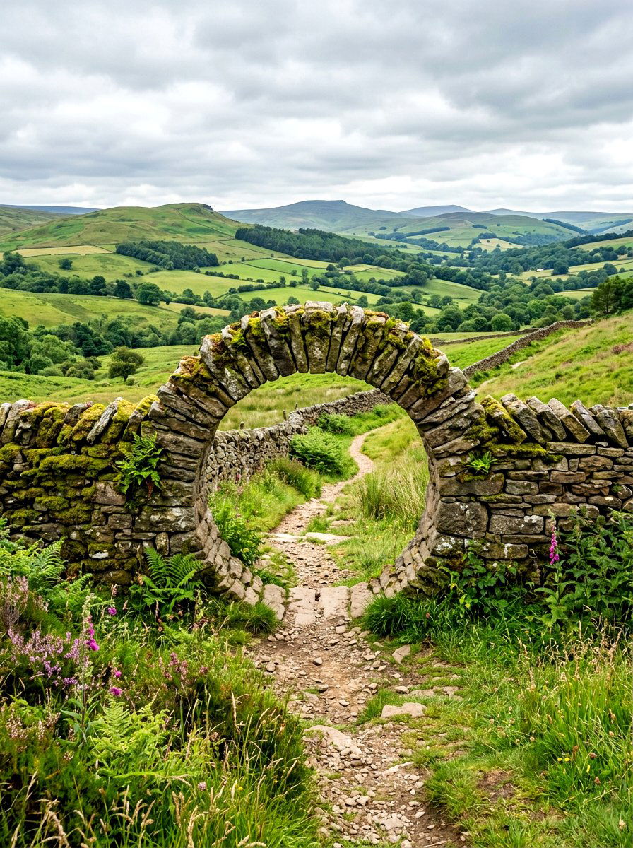 Dry Stone Moon Gate - 30 moon gate garden ideas