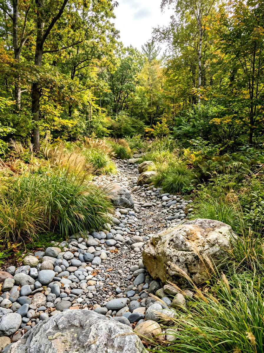 Dry Stream Bed - 30 xeriscape garden ideas