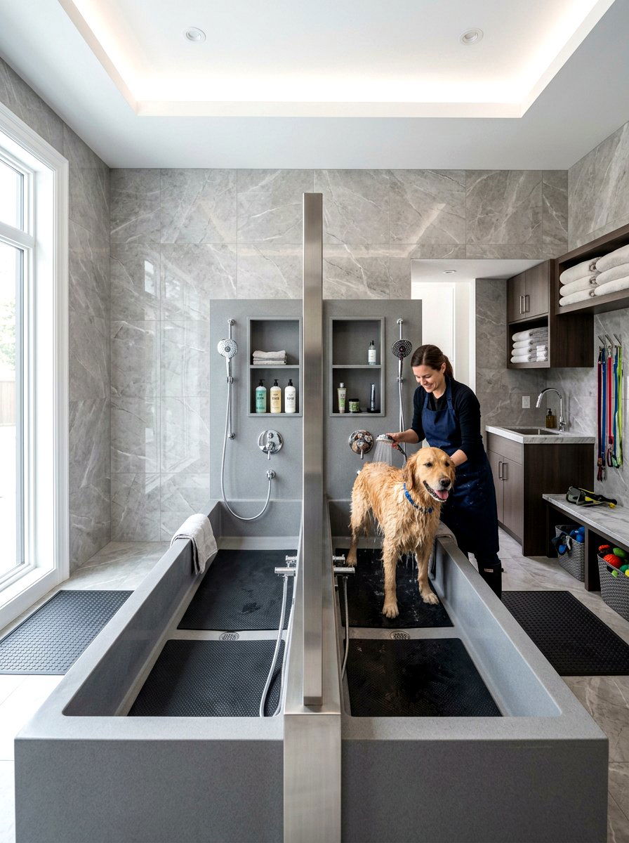 Dual Dog Wash Mudroom - 30 mudroom pet station ideas aesthetic