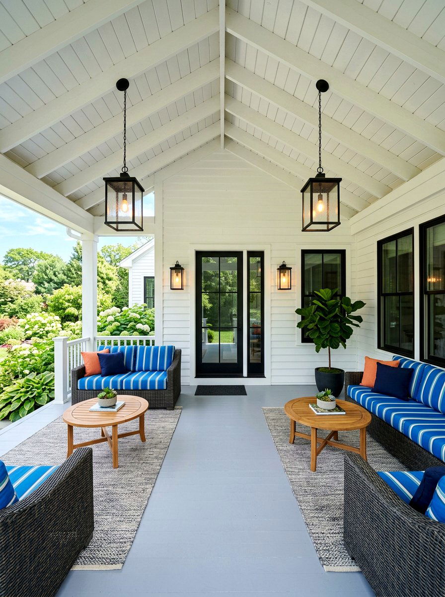 Dual Entryway Lanterns - 30 front porch symmetry ideas