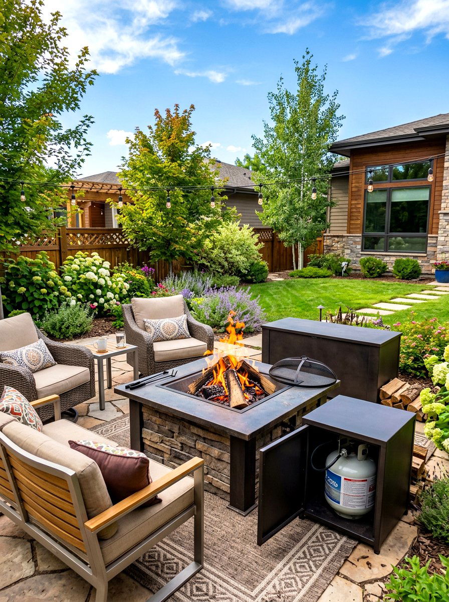 Dual Fuel Fire Pit - 30 square fire pit ideas