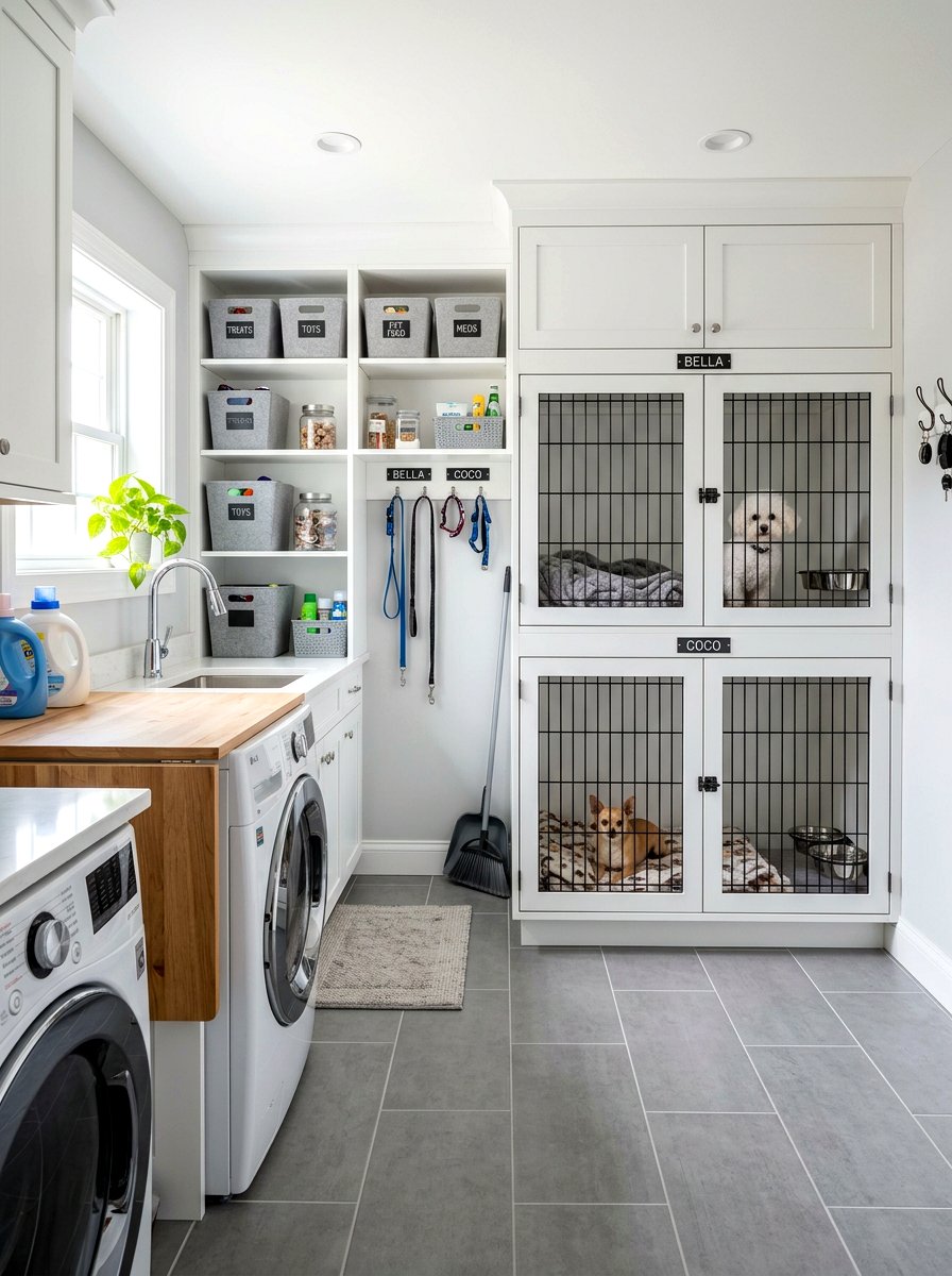 Dual Level Dog Kennel - 30 indoor dog crate ideas