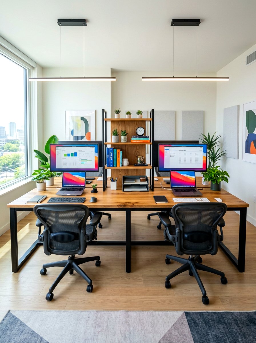 Dual Person Desk - 30 video call office ideas