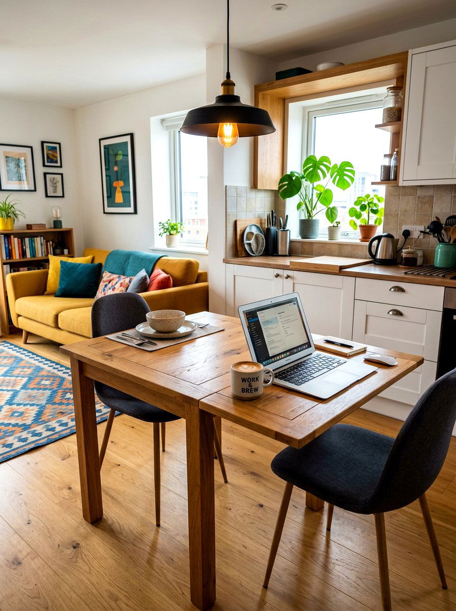 Dual Purpose Dining Table Desk - 30 fold down desk apartment ideas