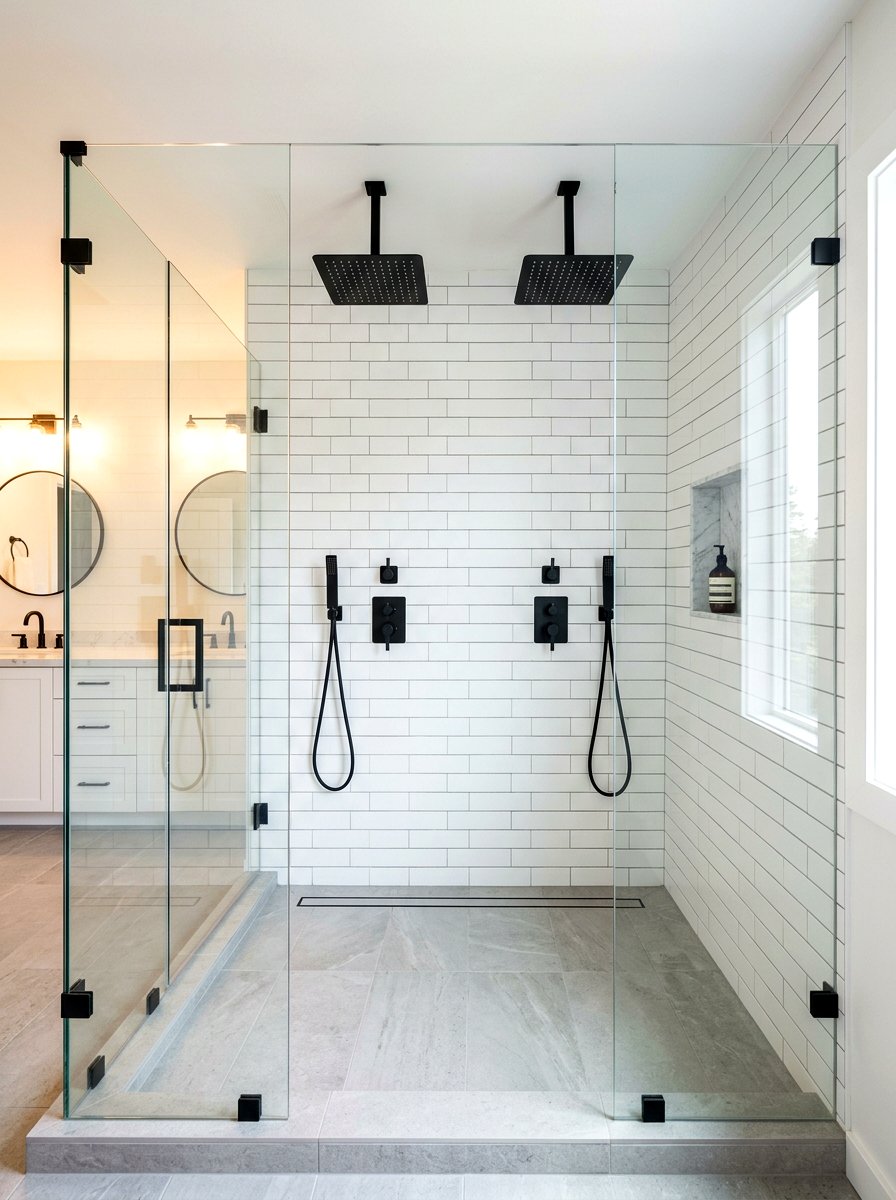 Dual Rain Shower System - 30 spa shower ideas