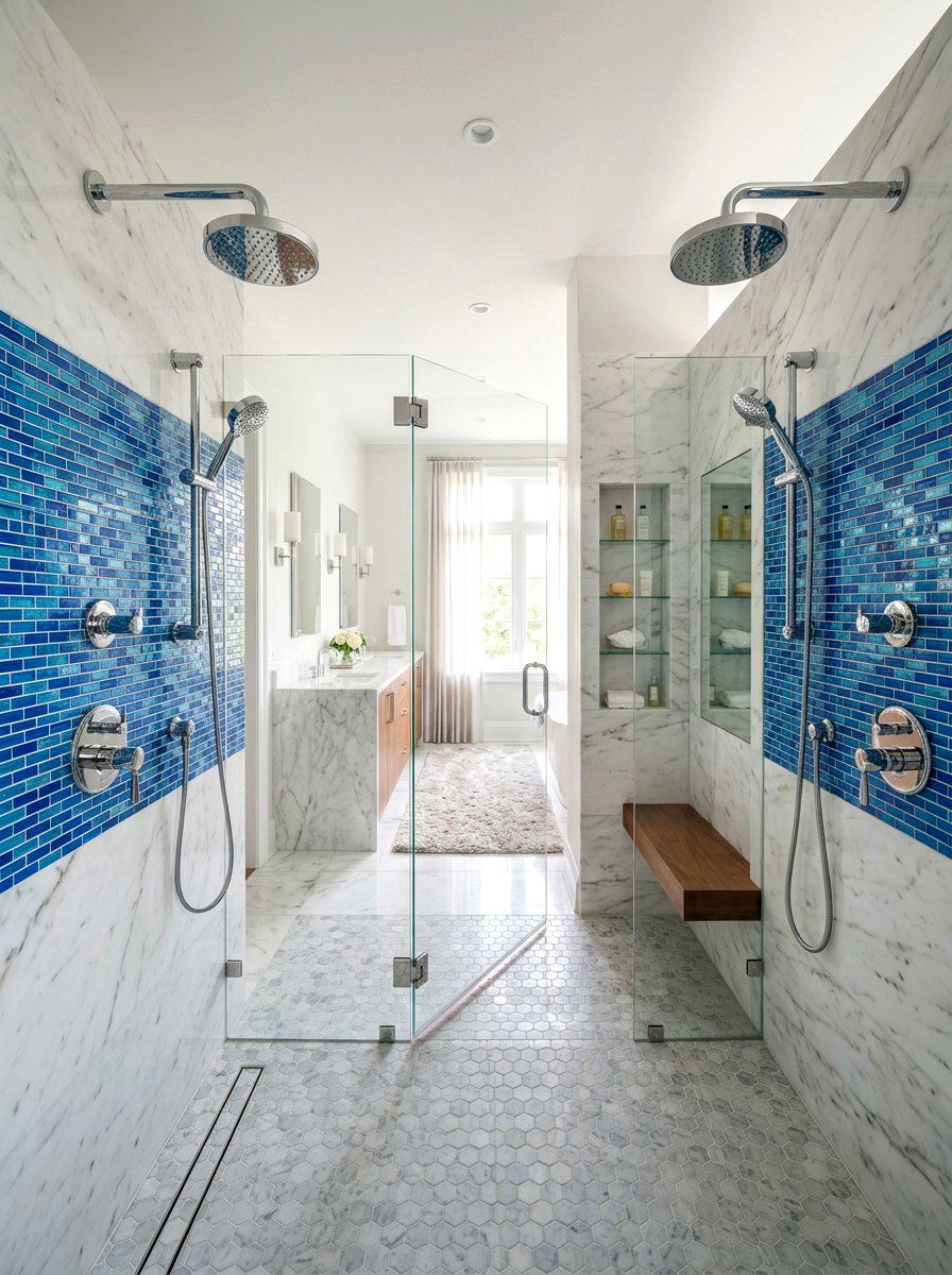 Dual Shower Heads - 30 master bathroom ideas