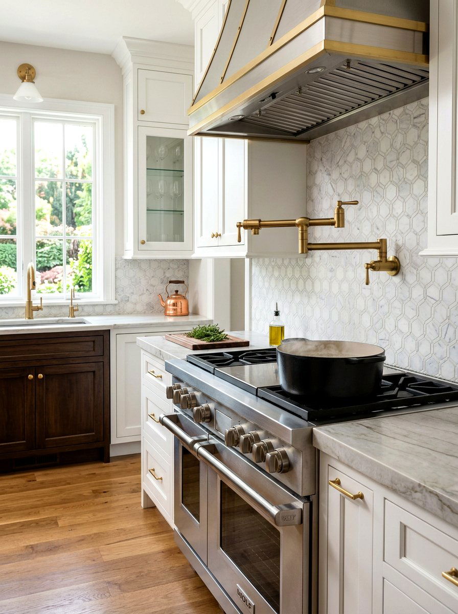 Dual Valve Pot Filler - 30 pot filler kitchen ideas