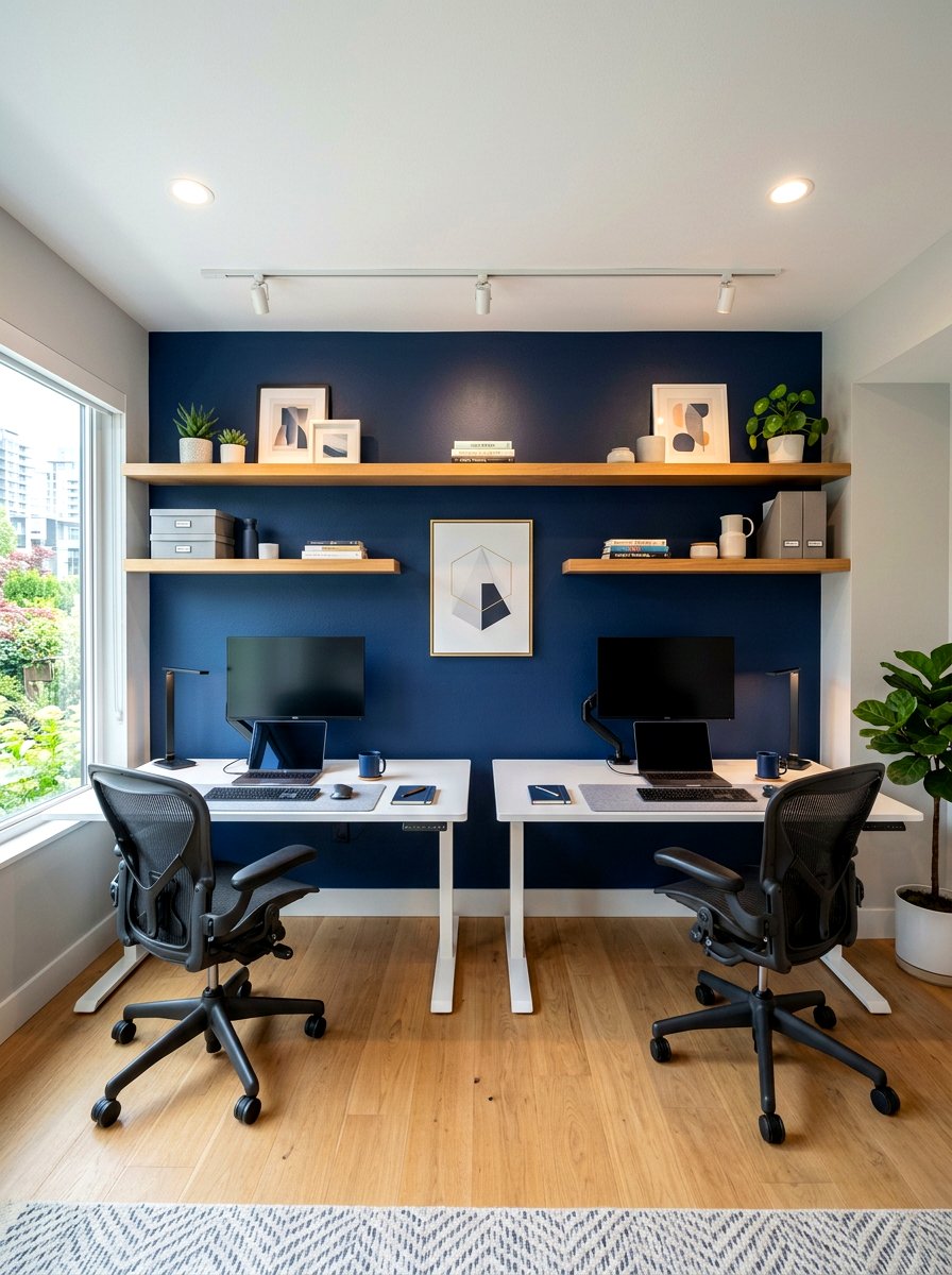 Dual Workstation Office - 30 flex room office ideas