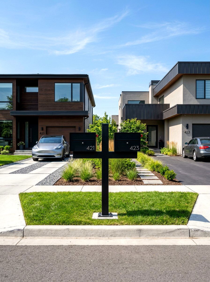 Dual mailbox post - 30 modern mailbox ideas