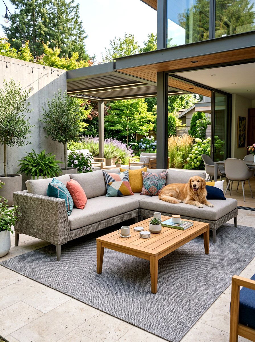 Durable Patio Furniture Fabrics - 30 dog friendly patio ideas aesthetic