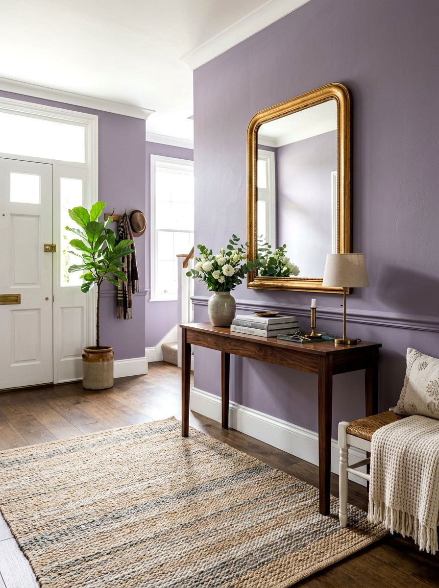 Dusky lavender entryway - 30 sunset palette decor ideas