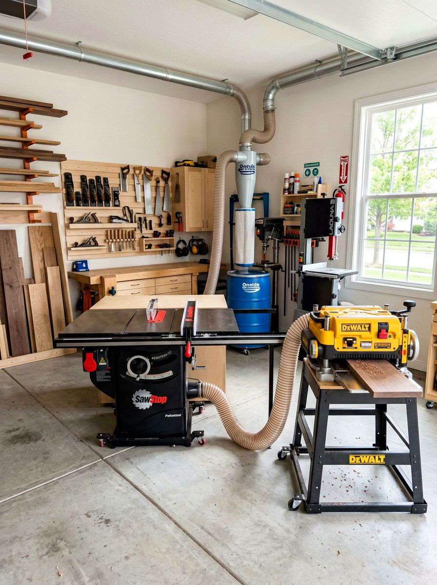 Dust Collection System - 30 garage workshop ideas