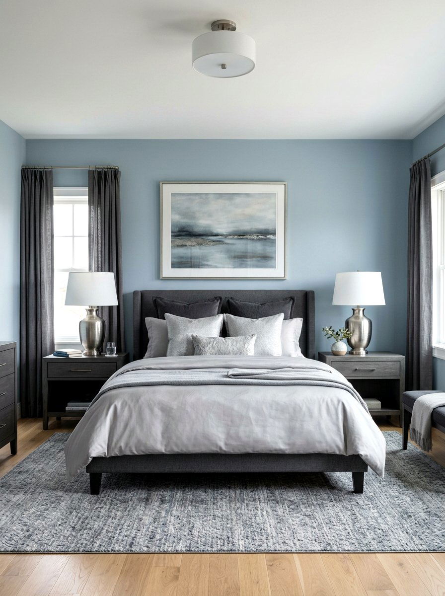 Dusty Blue And Grey Bedroom - 30 dusty blue bedroom ideas