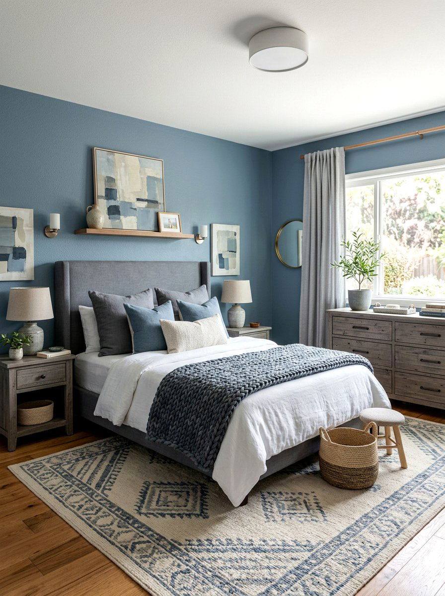 Dusty Blue And Slate Gray Bedroom - 30 blue and gray bedroom ideas