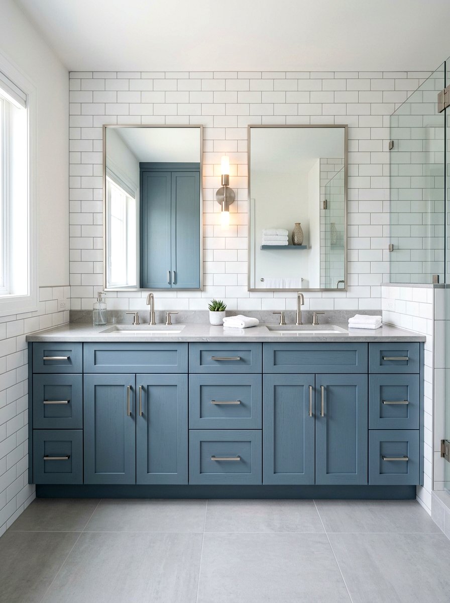 Dusty Blue Bathroom Cabinets - 30 blue bathroom ideas