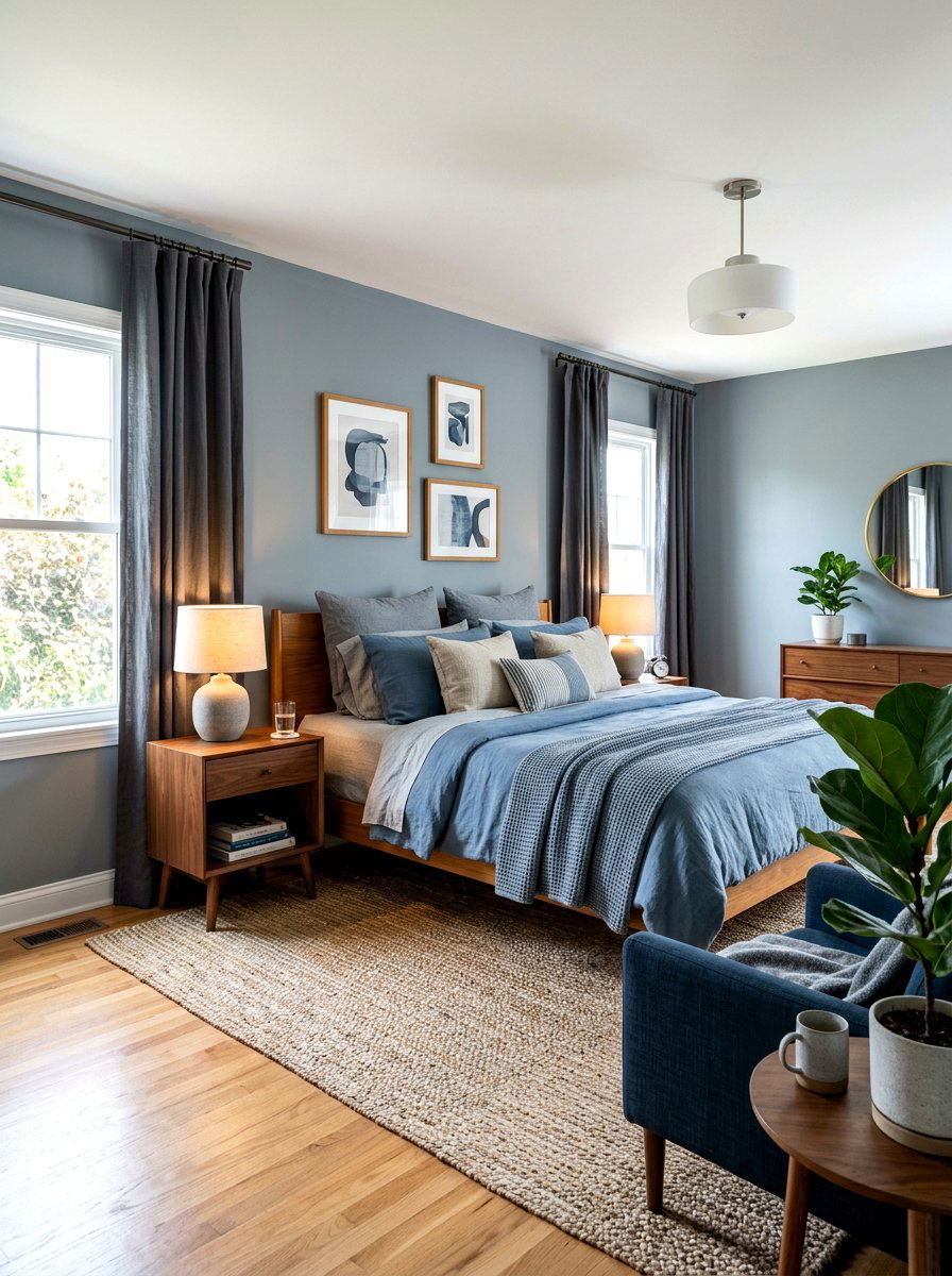 Dusty Blue Bedroom - 30 ocean blue bedroom ideas
