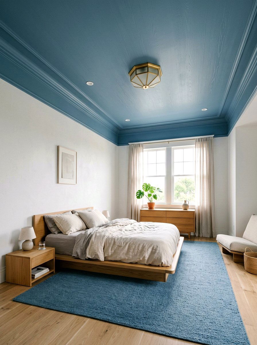Dusty Blue Ceiling - 30 dusty blue bedroom ideas