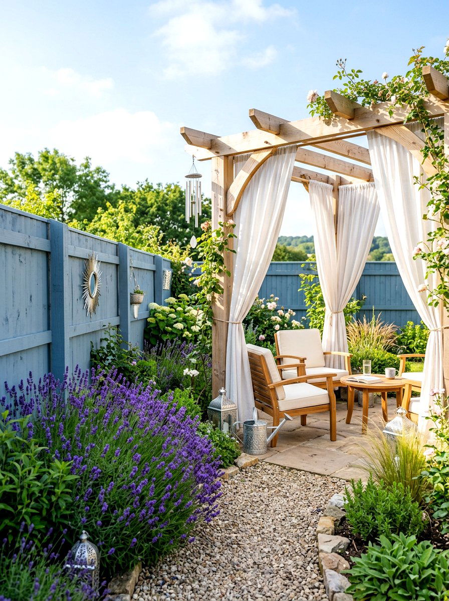 Dusty Blue Fence - 30 fence paint ideas
