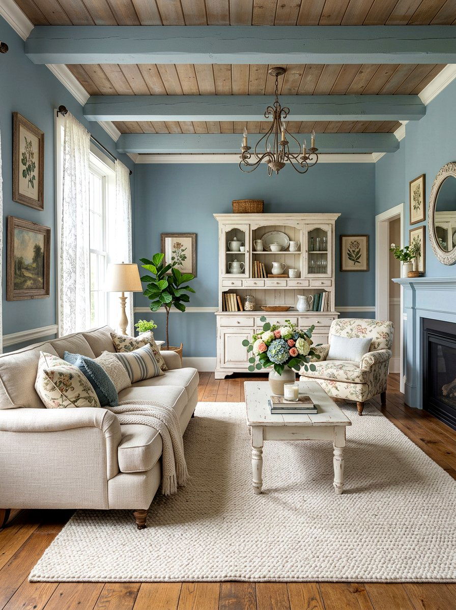 Dusty Blue Living Room - 30 blue living room ideas
