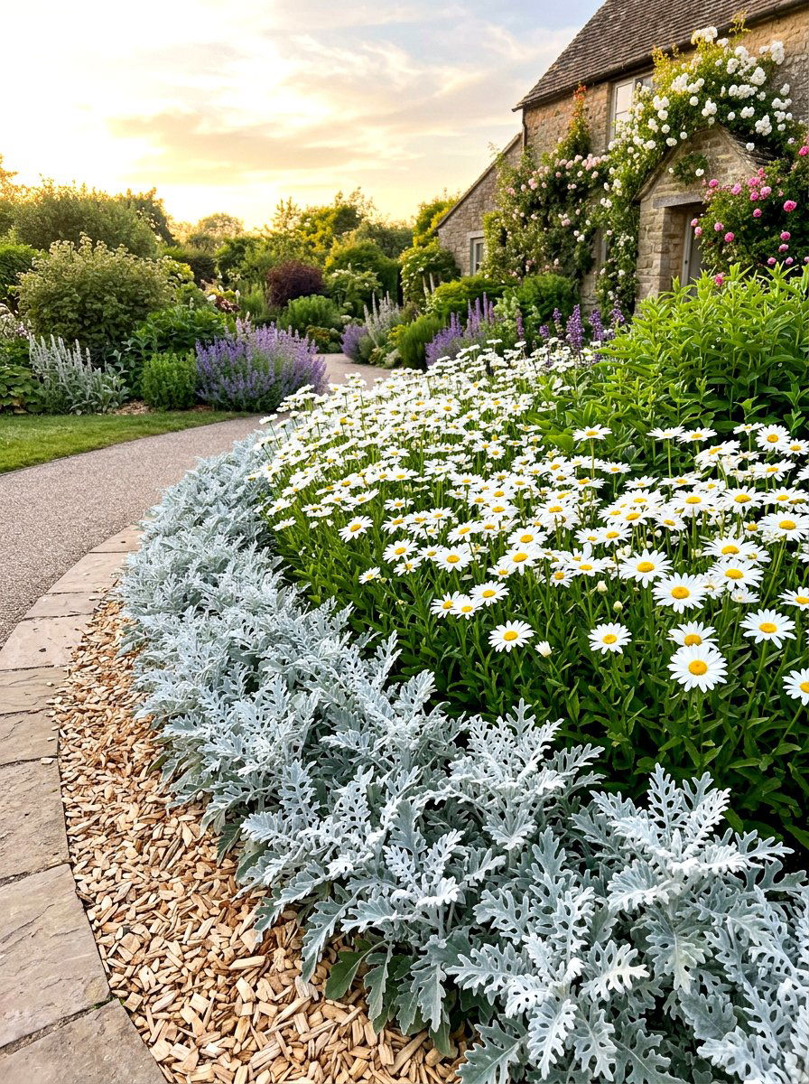 Dusty Miller Border - 30 moon garden ideas