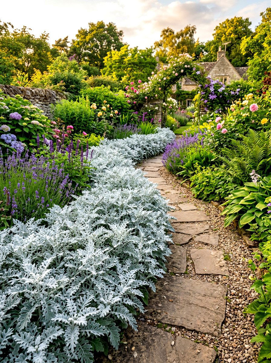Dusty Miller Foliage - 30 moon garden backyard ideas