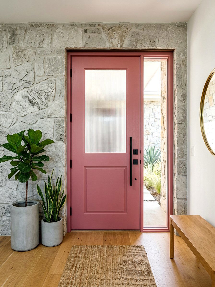 Dusty Pink Front Door - 30 front door paint color ideas