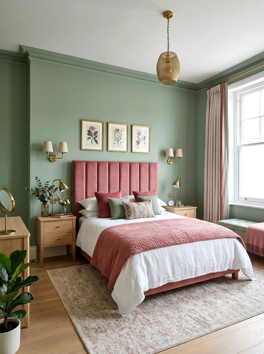 Dusty Rose And Sage Bedroom - 30 muted rainbow bedroom ideas