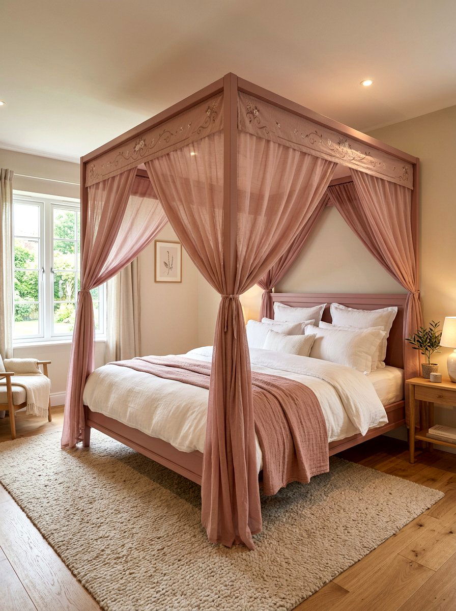Dusty Rose Canopy Bed - 30 dusty rose bedroom ideas