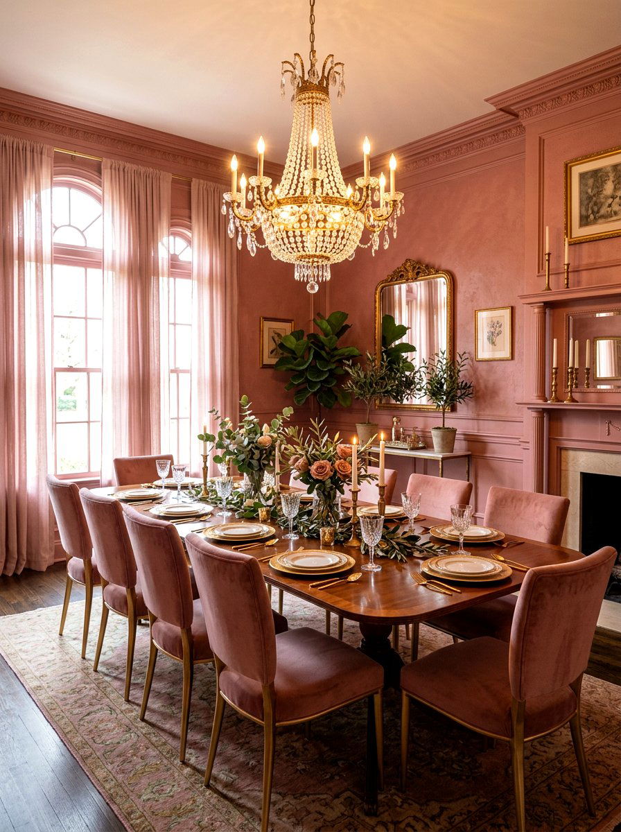 Dusty Rose Dining Room - 30 dining room color ideas