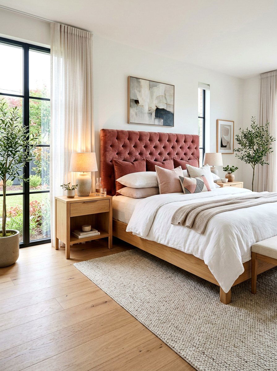 Dusty Rose Velvet Bed - 30 dusty rose bedroom ideas