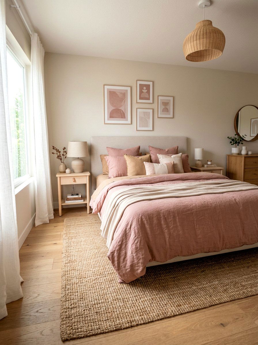Dusty Rose and Beige - 30 dusty rose bedroom ideas
