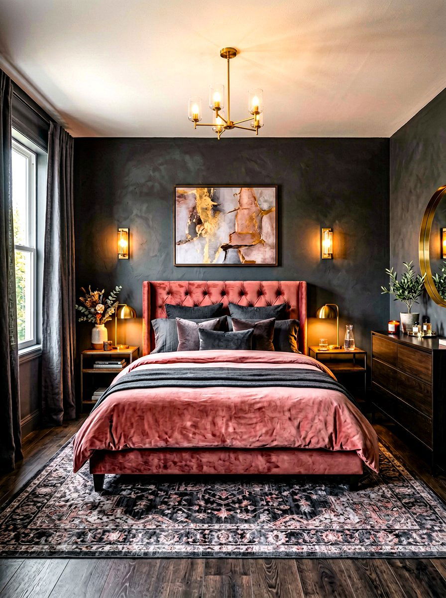 Dusty Rose and Charcoal - 30 dusty rose bedroom ideas