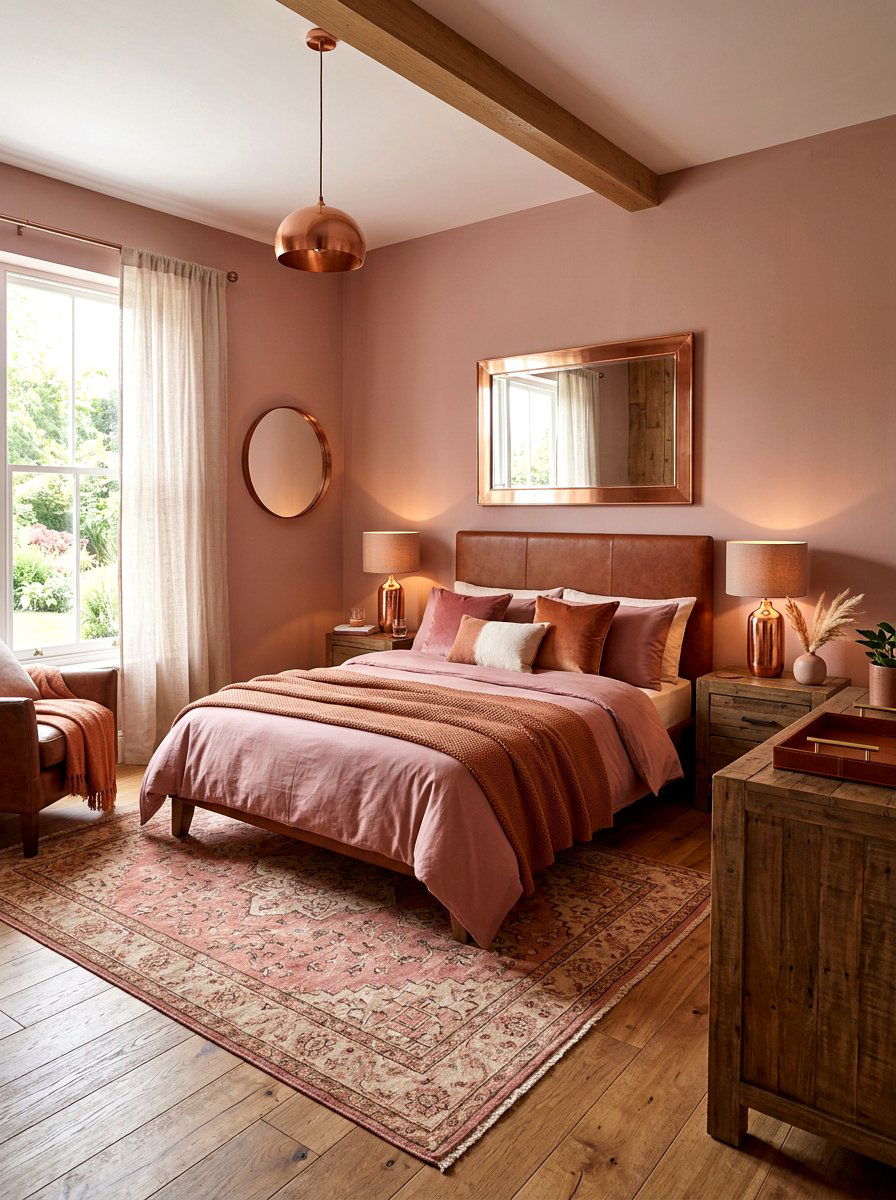Dusty Rose and Copper - 30 dusty rose bedroom ideas