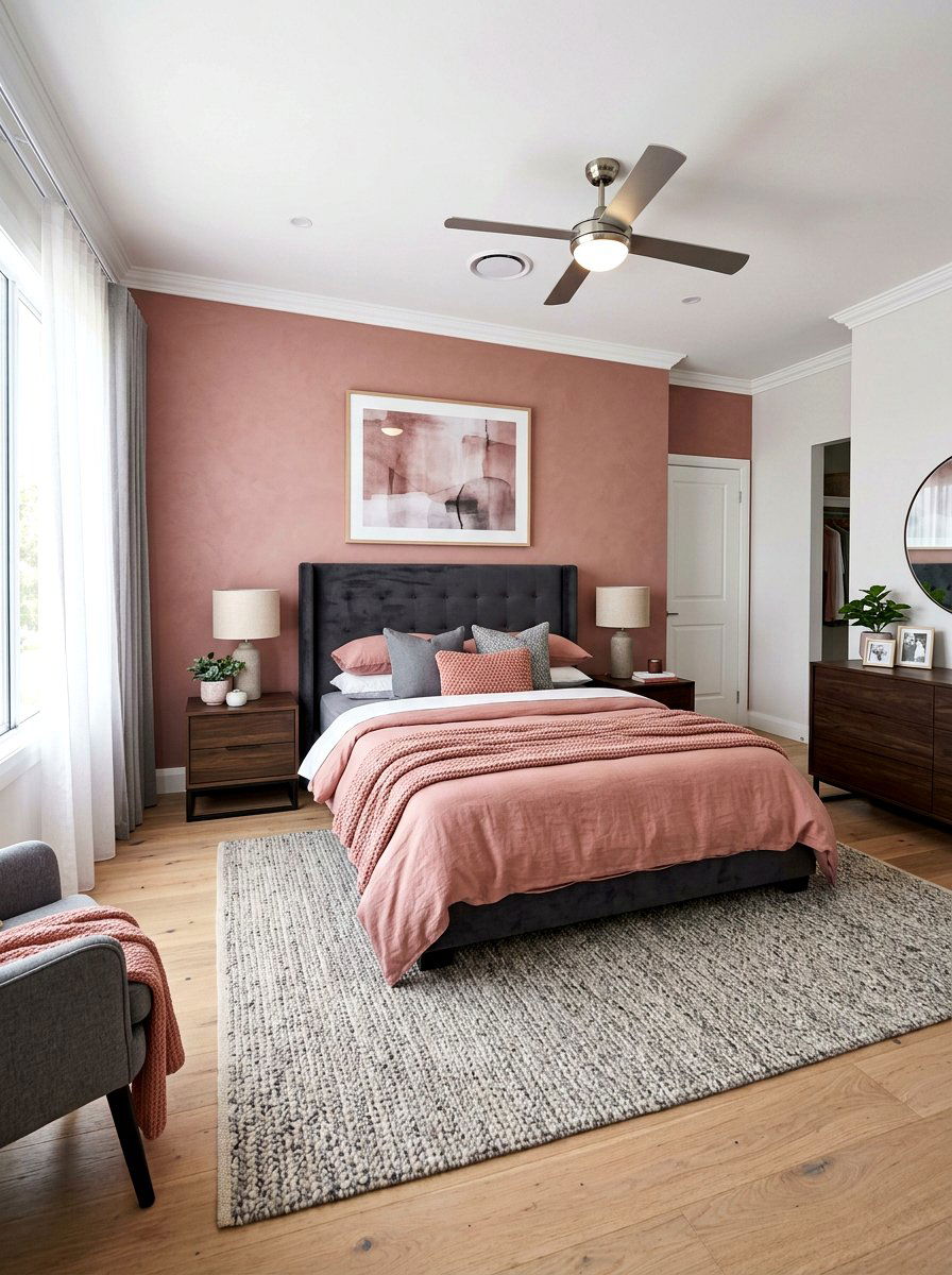 Dusty Rose and Grey - 30 dusty rose bedroom ideas