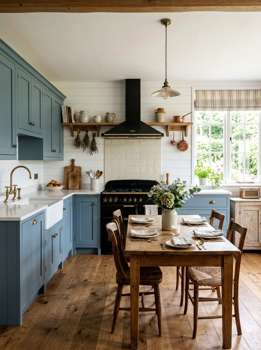 Dusty blue kitchen makeover - 30 blue kitchen ideas