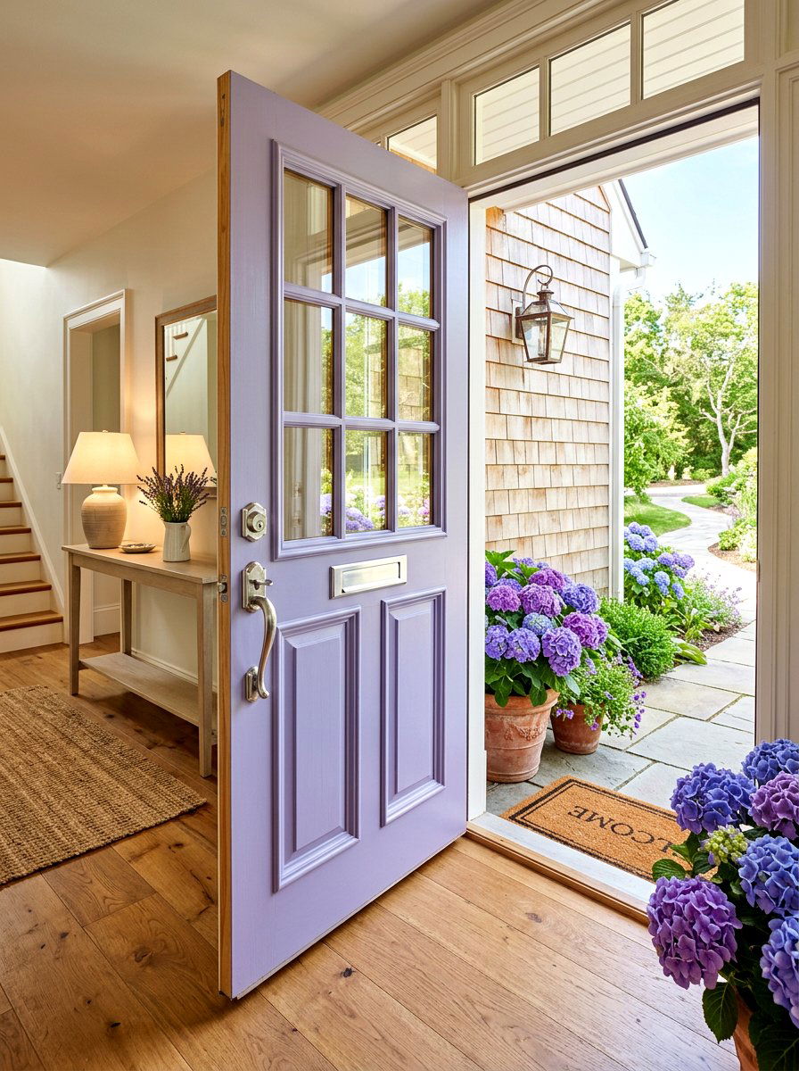 Dusty lavender front door - 30 front door color ideas
