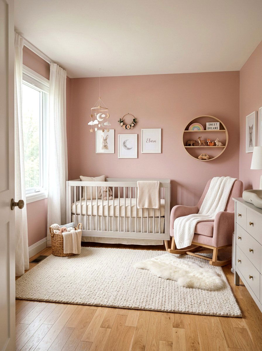 Dusty pink nursery - 30 sunset palette decor ideas