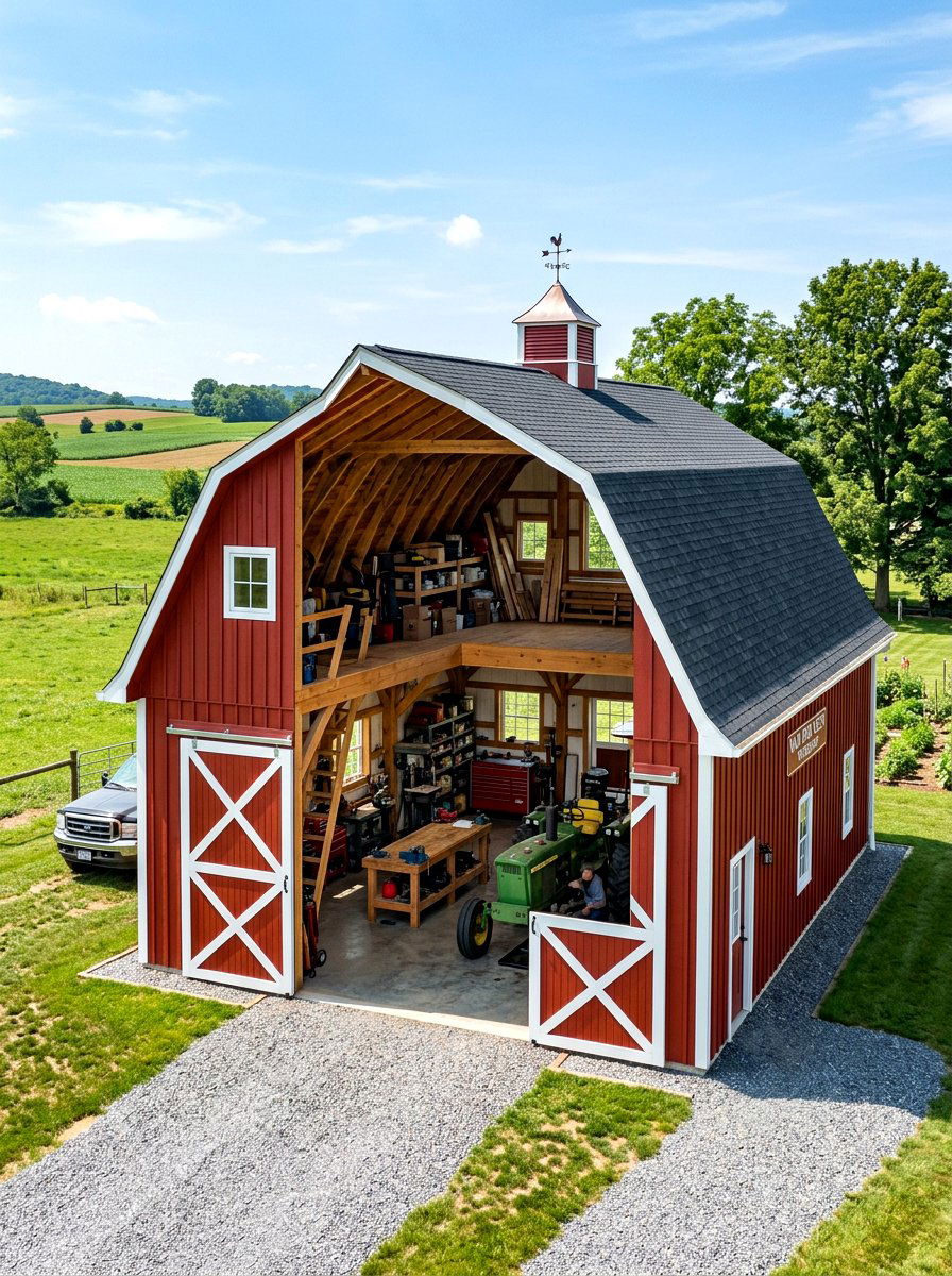 Dutch Barn Style Workshop - 30 backyard workshop shed ideas