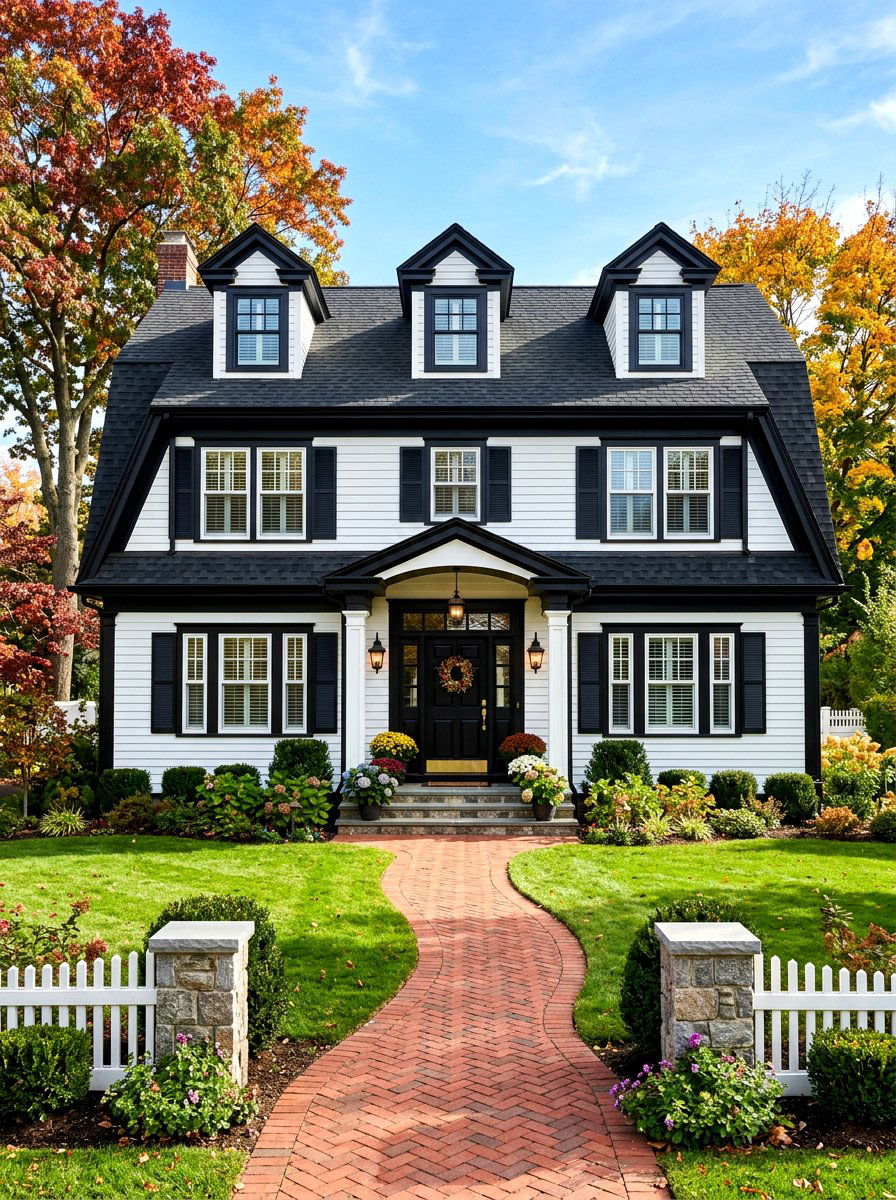 Dutch Colonial Black Trim - 30 black trim exterior ideas