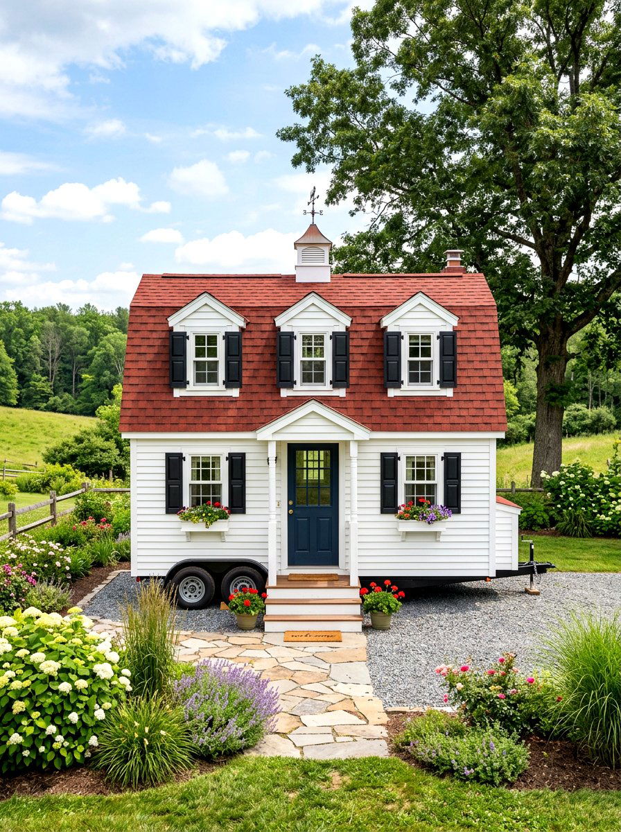 Dutch Colonial Tiny House - 30 tiny cottage exterior ideas