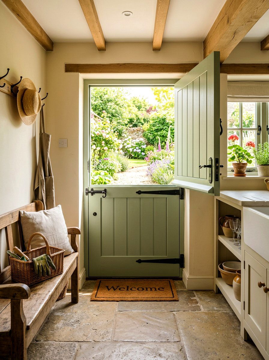 Dutch Door Entry - 30 vintage farmhouse kitchen ideas